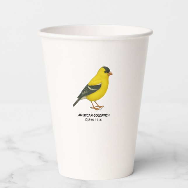 American Goldfinch - Birds of California Paper Cups (Front)