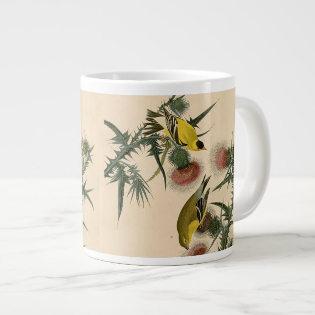 American Goldfinch by Audubon Bird Painting   Giant Coffee Mug (Front Right)