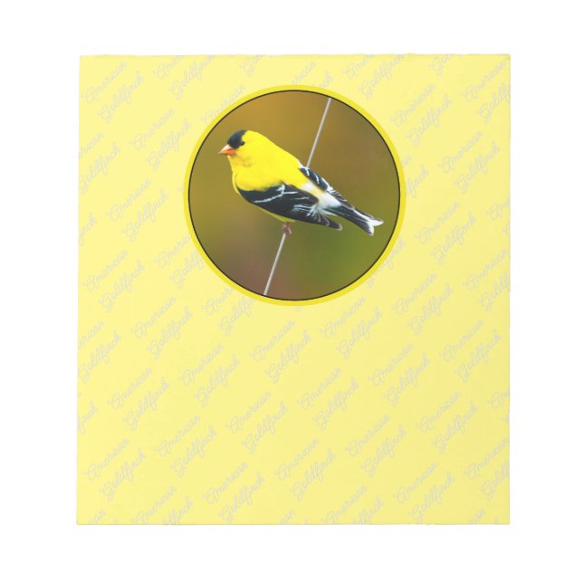 American Goldfinch - Original Photograph Notepad (Front)