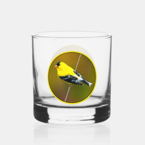 American Goldfinch _ Original Photograph Whiskey Glass