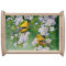 American Goldfinches and Pink Apple Blossoms