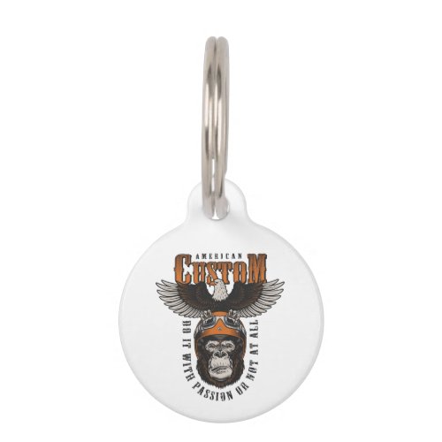 American Gorilla Motorcycle Vintage Biker Eagle Pet ID Tag