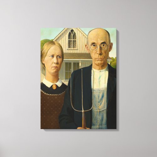 American Gothic 1930 by Grant Wood Canvas Print