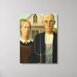 American Gothic, 1930 by Grant Wood Canvas Print