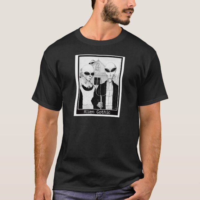 American Gothic, Alien Portraits, Aliens T-Shirt (Front)