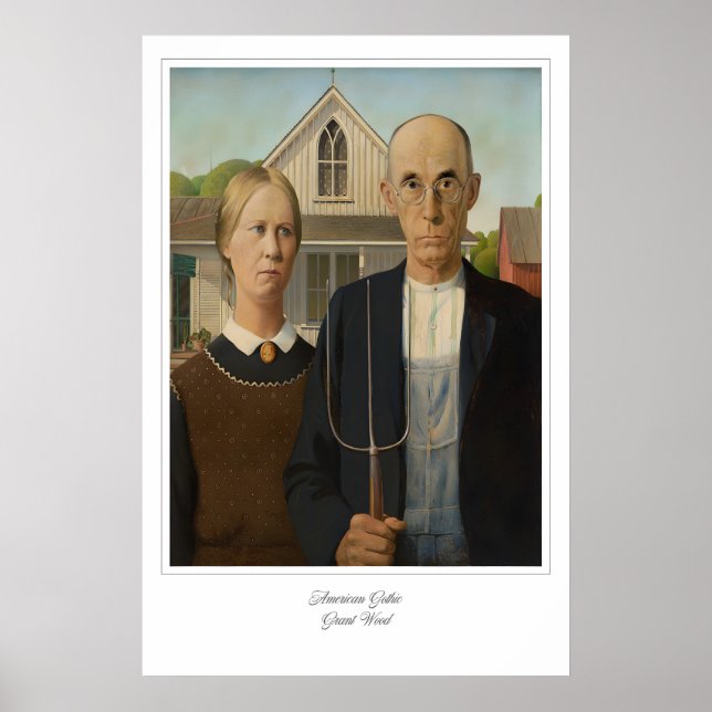 American Gothic Art Print Classical US Mid West (Front)