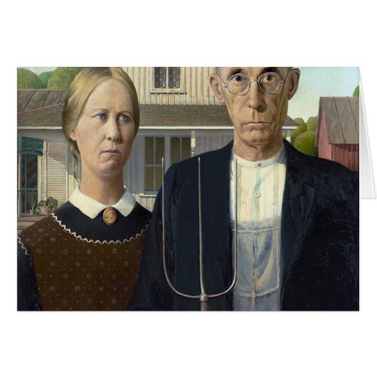 American Gothic by Grant DeVolson Wood Cards (Front Horizontal)