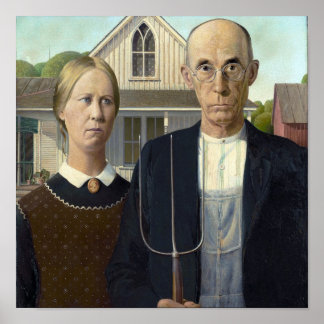 American Gothic by Grant DeVolson Wood Poster