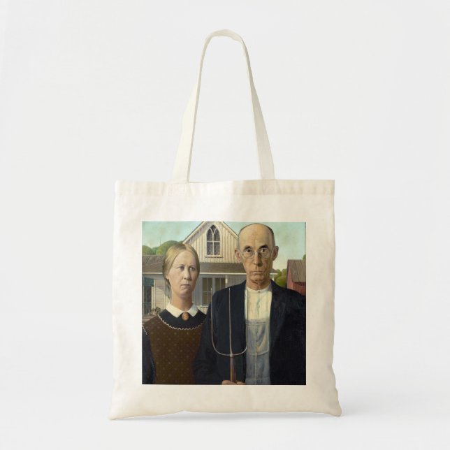 American Gothic by Grant DeVolson Wood Tote Bag (Front)