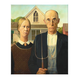 American Gothic by Grant Wood (1930) Canvas Print