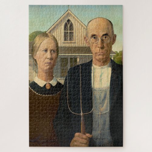 American Gothic by Grant Wood Jigsaw Puzzle