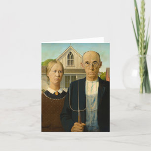 American Gothic by Grant Wood Letterpress Thank You Card