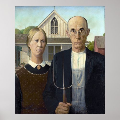 American Gothic by Grant Wood Poster