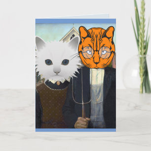 AMERICAN GOTHIC CAT ANNIVERSARY CARD HIM OR HER