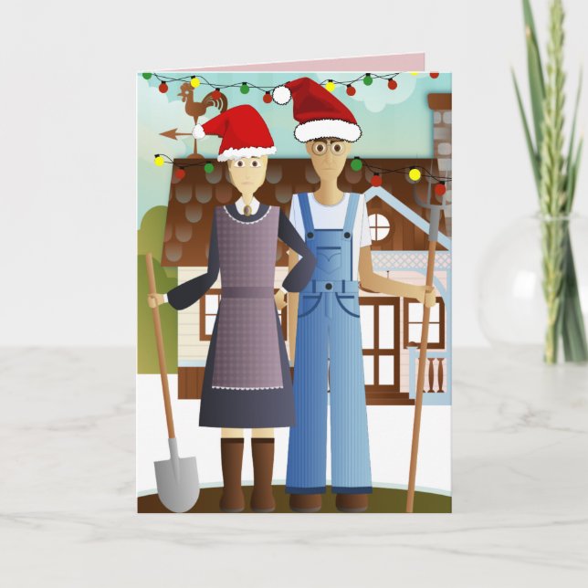 AMERICAN GOTHIC CHRISTMAS CARD  (Front)