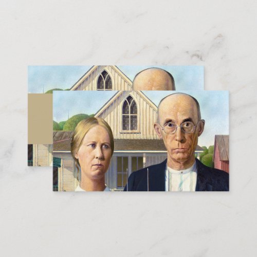 American Gothic Classic Painting Grant Wood Business Card