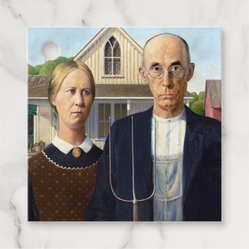 American Gothic Classic Painting Grant Wood Favor Tags
