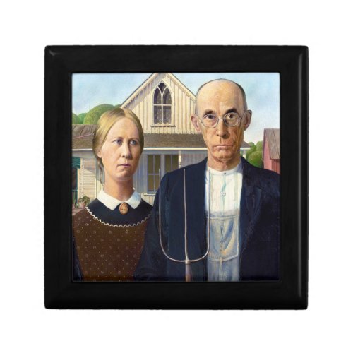 American Gothic Classic Painting Grant Wood Gift Box