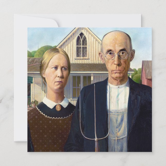 American Gothic Classic Painting Grant Wood Invitation (Front)