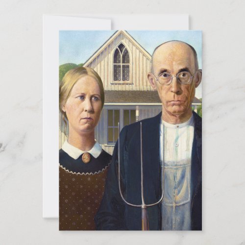 American Gothic Classic Painting Grant Wood Invitation