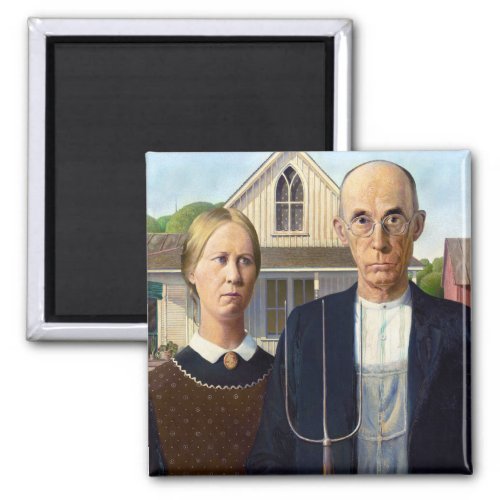 American Gothic Classic Painting Grant Wood Magnet