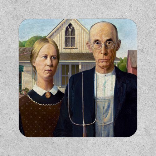 American Gothic Classic Painting Grant Wood Patch