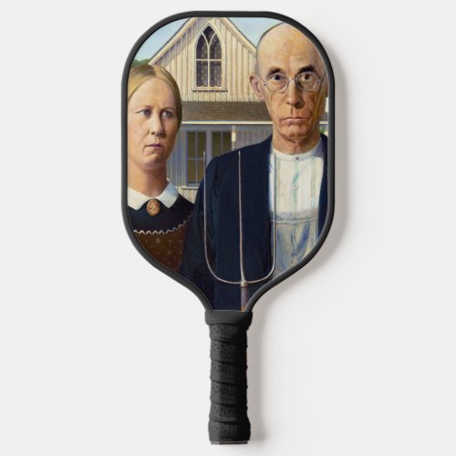 American Gothic Classic Painting Grant Wood Pickleball Paddle