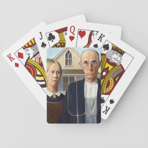American Gothic Classic Painting Grant Wood Poker Cards