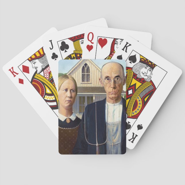 American Gothic Classic Painting Grant Wood Poker Cards (Back)