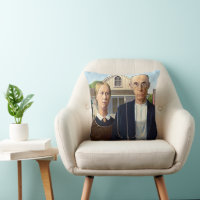 American Gothic #6 Throw Pillow by Grant Wood - Fine Art America