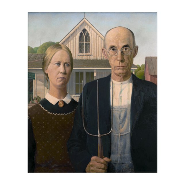American Gothic: Country Life Poor Rural Farmer Acrylic Print (Front)