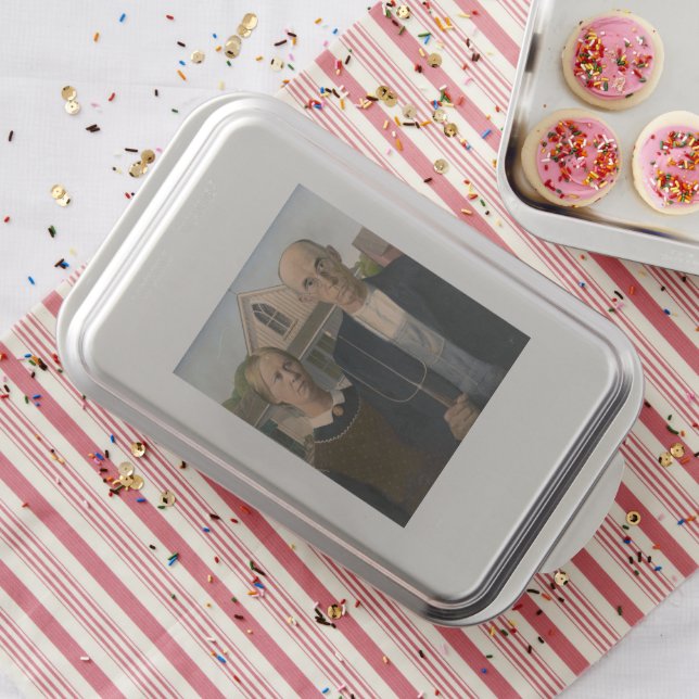 American Gothic: Country Life Poor Rural Farmer Cake Pan (In Situ)