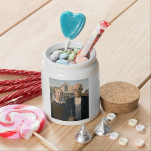 American Gothic: Country Life Poor Rural Farmer Candy Jar