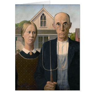 American Gothic: Country Life Poor Rural Farmer Card