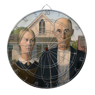 American Gothic: Country Life Poor Rural Farmer Dart Board