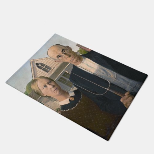 American Gothic Country Life Poor Rural Farmer Doormat