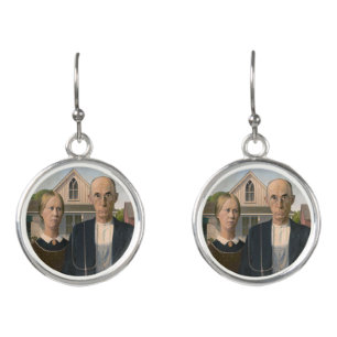 American Gothic: Country Life Poor Rural Farmer Earrings
