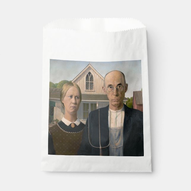 American Gothic: Country Life Poor Rural Farmer Favor Bag (Front)