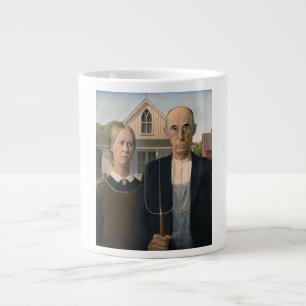 American Gothic: Country Life Poor Rural Farmer Giant Coffee Mug
