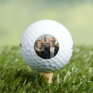 American Gothic: Country Life Poor Rural Farmer Golf Balls