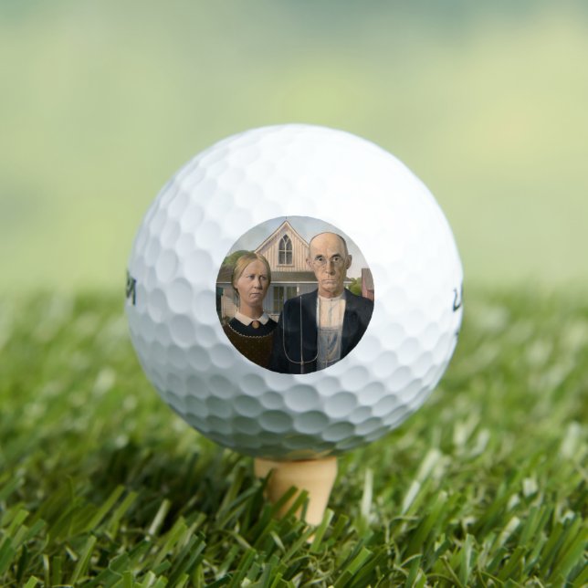 American Gothic: Country Life Poor Rural Farmer Golf Balls (Insitu Tee)