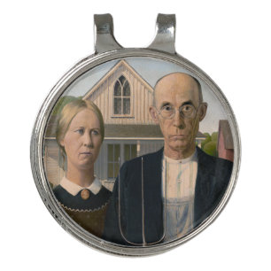 American Gothic: Country Life Poor Rural Farmer Golf Hat Clip