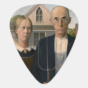 American Gothic: Country Life Poor Rural Farmer Guitar Pick