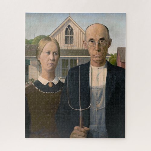 American Gothic Country Life Poor Rural Farmer Jigsaw Puzzle