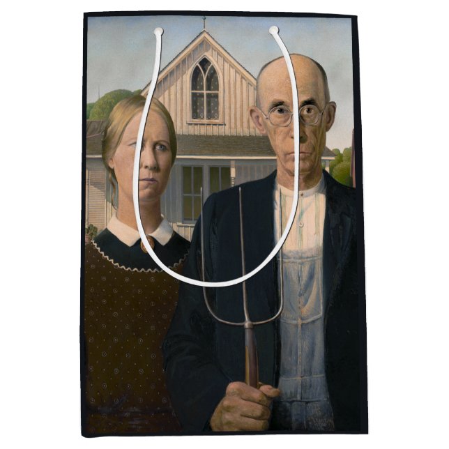 American Gothic: Country Life Poor Rural Farmer Medium Gift Bag (Front)