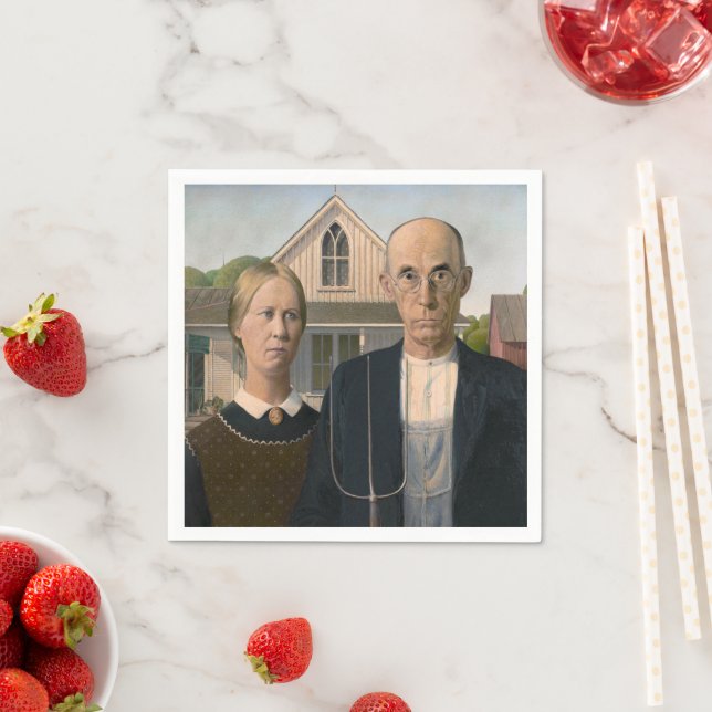 American Gothic: Country Life Poor Rural Farmer Napkins (Insitu)