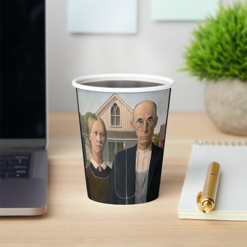 American Gothic Country Life Poor Rural Farmer Paper Cups