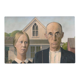 American Gothic: Country Life Poor Rural Farmer Placemat