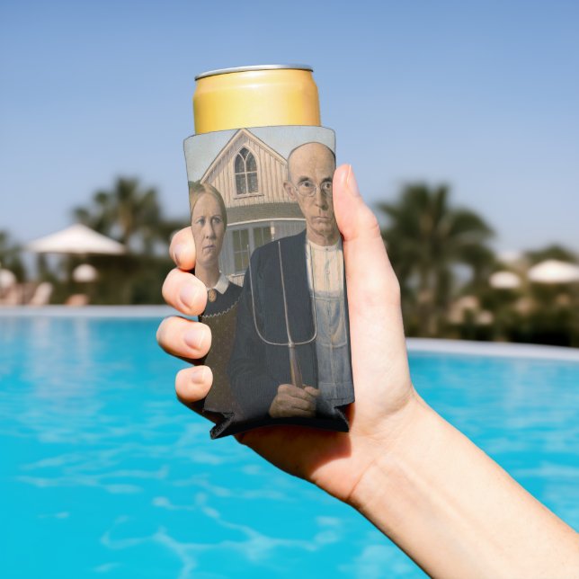 American Gothic: Country Life Poor Rural Farmer Seltzer Can Cooler (In Situ Pool)