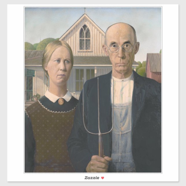 American Gothic: Country Life Poor Rural Farmer Sticker (Sheet)